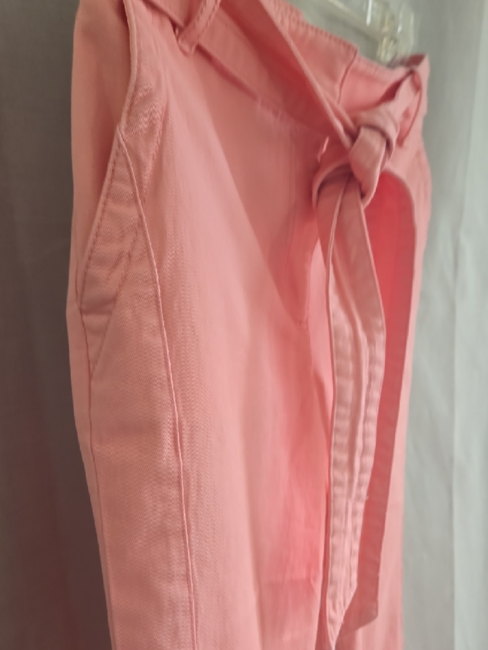 Talbots Soft Pink Tie-Waist Cropped Skinny Pants - Picture 3 of 9